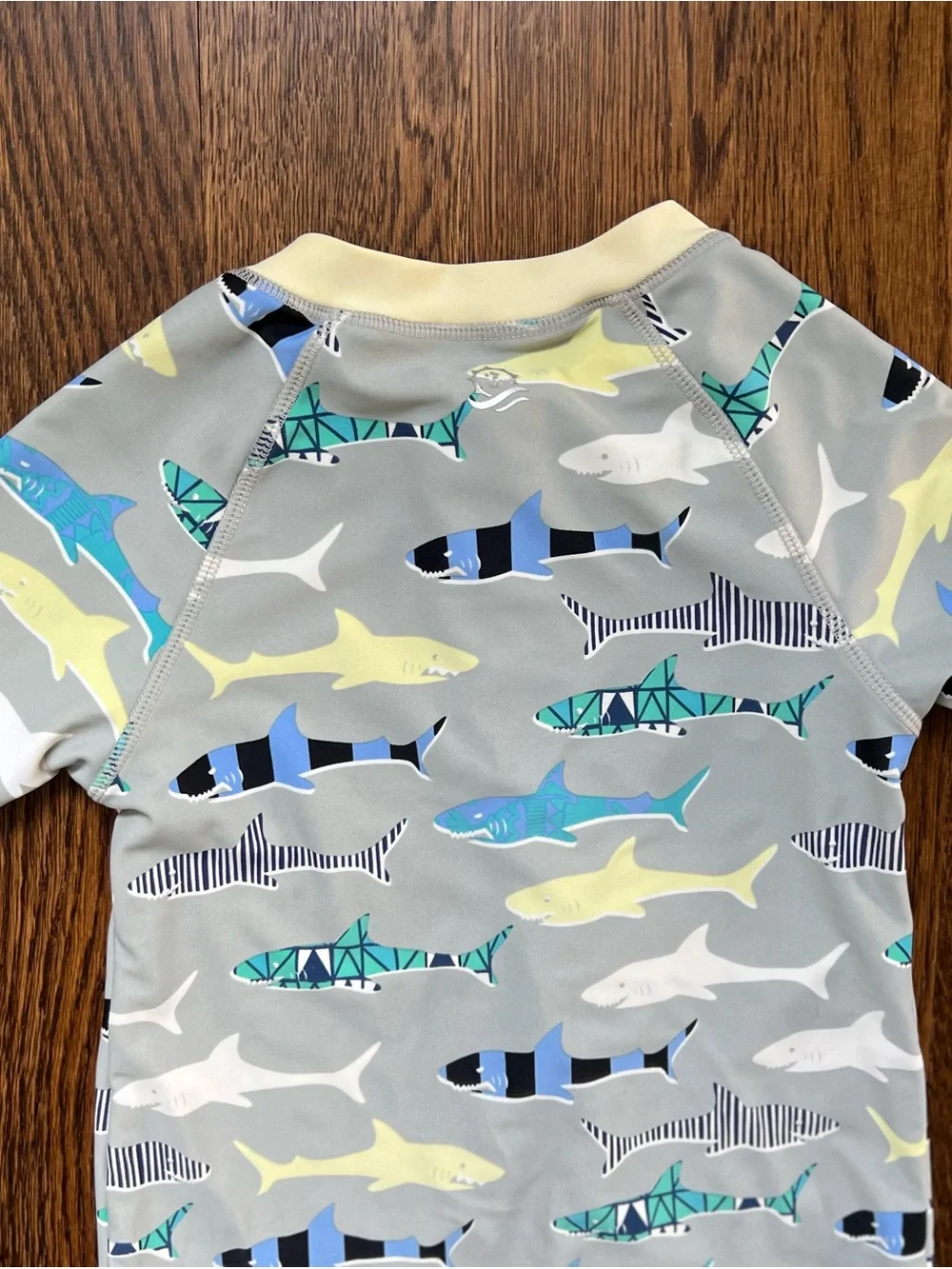 SwimZip Gray Shark-Print 2T One-Piece Rashguard UPF 50